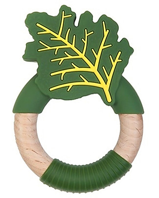 Nibbling Superfoods Teething Toy Kale - Silicone and Wood Dummies & Soothers