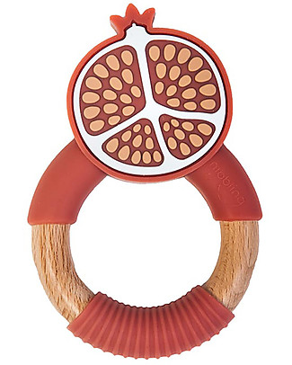 Nibbling Superfoods Teething Toy Pastel Pomegranate - Silicone and Wood Dummies & Soothers