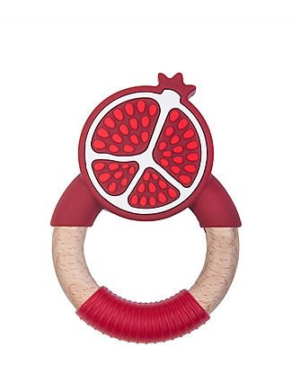 Nibbling Superfoods Teething Toy Pomegranate - Silicone and Wood Dummies & Soothers
