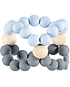 Nibbling Teether Natural Nib Cubes, Blue and Grey - 100% Food Grade Silicone Teethers