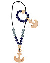 Nibbling Teething Necklace Natural Range - Anchor Navy/Grey - Natural Wood and Food Grade Silicone Teething Necklaces