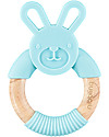 Nibbling Teething Ring - Blue - Bo the Rabbit - Natural Wood and Food Grade Silicone! Teethers
