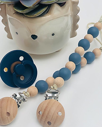 Nibbling Universal Dummy Clip - Earth Denim - Eco and Natural! Dummies & Soothers