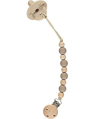 Nibbling Universal Dummy Clip - Earth Taupe - Eco and Natural! Dummies & Soothers
