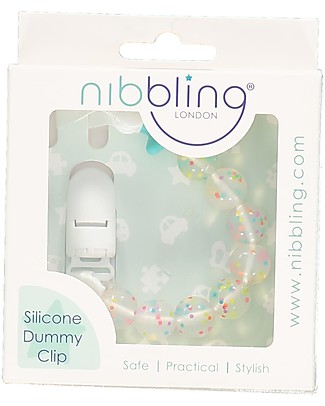 Nibbling Universal Dummy Clip - Pluto Aqua - 100% Food Grade Silicone and Breakaway Clasp! Dummies & Soothers
