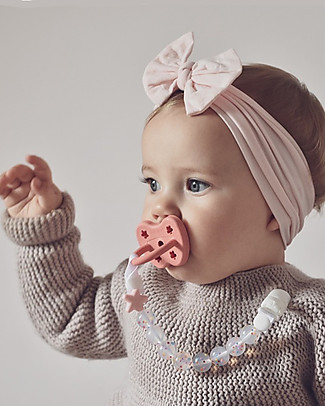 Nibbling Universal Dummy Clip - Pluto Pink - 100% Food Grade Silicone and Breakaway Clasp! Dummies & Soothers