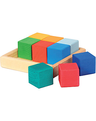 NICToys Construction kit - Cubes 9pieces - Multicolor - 100% FSC Wood Wooden Blocks & Construction Sets