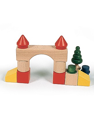 NICToys Construction Set - 19 pieces - Multicolor - 100% FSC Wood Wooden Blocks & Construction Sets