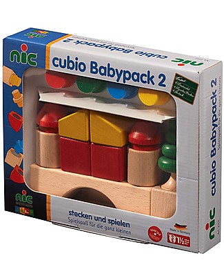 NICToys Construction Set - 19 pieces - Multicolor - 100% FSC Wood Wooden Blocks & Construction Sets