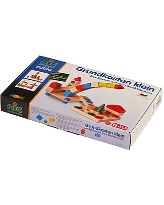 NICToys Construction Set - 44 pieces - Multicolor - 100% FSC Wood Wooden Blocks and Construction Sets