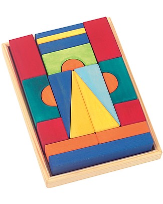 NICToys Construction set "Toskana" - 20 pieces - Multicolor - 100% FSC Wood Wooden Blocks & Construction Sets