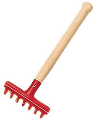 NICToys Mini rake - Red - Steel and FSC Wood - 24cm Gardening Toys