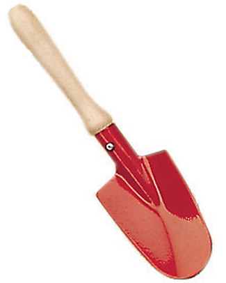 NICToys Shovel round, red - Steel and FSC Wood - 22cm Gardening Toys
