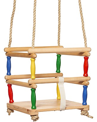 NICToys Small Child’s Swing 30x30cm - Multicolor - FSC Wood Outdoor Games & Toys