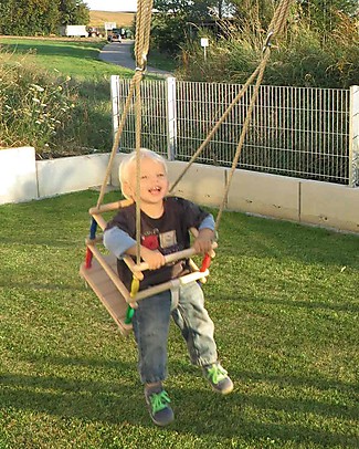 NICToys Small Child’s Swing 30x30cm - Multicolor - FSC Wood Outdoor Games & Toys