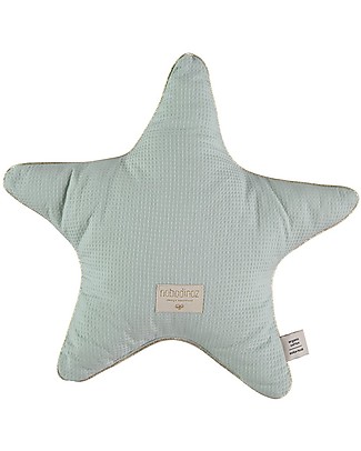 Nobodinoz Aristote Star Cushion, Aqua - 40 cm - Organic cotton Cushions