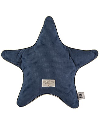 Nobodinoz Aristote Star Cushion, Night Blue - 40 cm - Organic cotton Cushions
