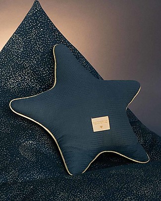 Nobodinoz Aristote Star Cushion, Night Blue - 40 cm - Organic cotton Cushions