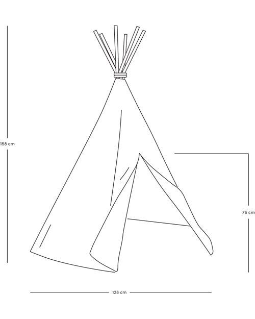 Nobodinoz Arizona Teepee - Midnight Blue and Silver - 128x258 cm - Eco-Velvet Tepees & Tents