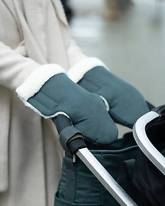 Nobodinoz Baby on the Go Waterproof Stroller Mittens - Carbon Blue - Oeko-Tex Organic Cotton Gloves
