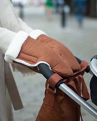 Nobodinoz Baby on the Go Waterproof Stroller Mittens - Clay Brown - Oeko-Tex Organic Cotton Gloves