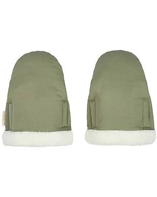 Nobodinoz Baby on the Go Waterproof Stroller Mittens - Olive Green - Oeko-Tex Organic Cotton Gloves