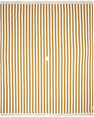 Nobodinoz Beach Blanket Portofino - Honey Stripes Waffle - 146x175 cm Towels And Flannels