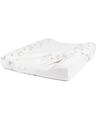 Nobodinoz Calma Changing Mat & Cover - Flore - 70x50x10 cm - Organic cotton Changing Mats And Covers