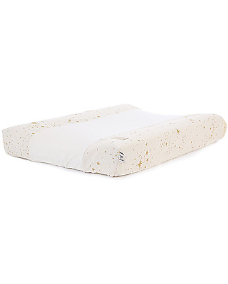 Nobodinoz Calma Changing Mat & Cover, Gold Stella/Natural - 70x50x10 cm - Organic Cotton Changing Tables