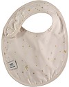 Nobodinoz Candy Round Bib, Gold Stella/Dream Pink - Water-repellent Organic Cotton Waterproof Bibs