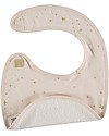 Nobodinoz Candy Round Bib, Gold Stella/Dream Pink - Water-repellent Organic Cotton Waterproof Bibs