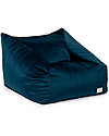 Nobodinoz Chelsea Velvet Beanbag - Night Blue - 72x75x42 cm - Eco-Velvet from 100% Recycled Fibres Pouf