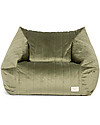 Nobodinoz Chelsea Velvet Beanbag - Olive Green - 72x75x42 cm - Eco-Velvet from 100% Recycled Fibres Pouf