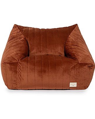 Nobodinoz Chelsea Velvet Beanbag - Wild Brown - 72x75x42 cm - Eco-Velvet from 100% Recycled Fibres Cushions