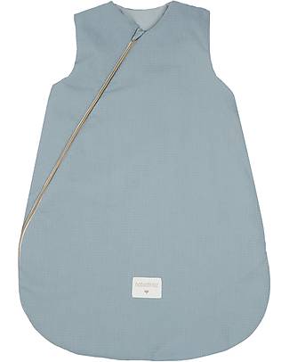 Nobodinoz Cocoon Honeycomb Sleeping Bag 0-6Months - TOG 2 - Stone Blue - Oeko-Tex Organic Cotton Sleeping Bags