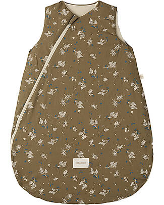 Nobodinoz Cocoon Honeycomb Sleeping Bag 6-18 Months - TOG 2 - Brown Lilac - Oeko-Tex Organic Cotton Sleeping Bags