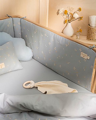 Nobodinoz Cot Bumper - Willow Soft Dune - Organic Cotton Bumpers