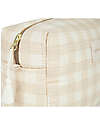 Nobodinoz Diva Waterproof Beauty Case - Ivory Checks - 16x25x10 cm - Organic Cotton Makeup Bags and Pouches