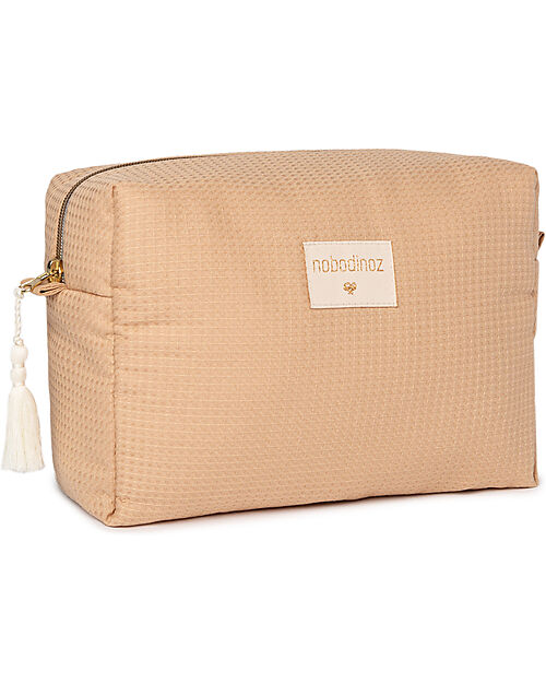 Nobodinoz Diva Waterproof Beauty Case - Nude - 16x25x10 cm - Organic Cotton Makeup Bags and Pouches