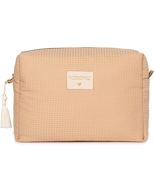 Nobodinoz Diva Waterproof Beauty Case - Nude - 16x25x10 cm - Organic Cotton Makeup Bags and Pouches