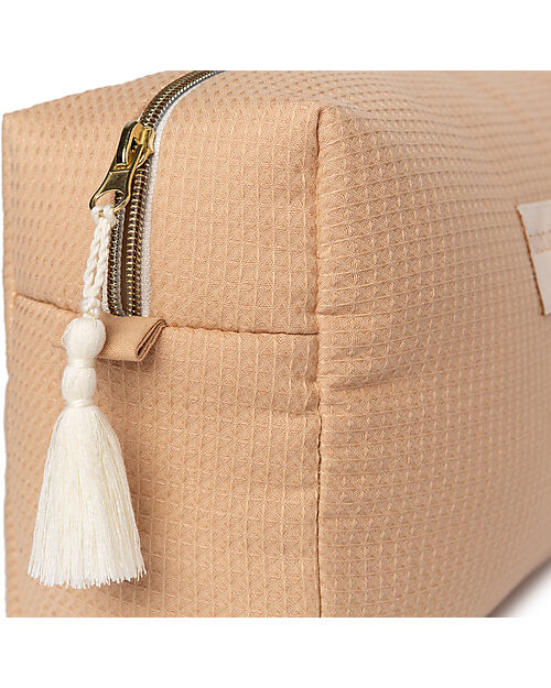 Nobodinoz Diva Waterproof Beauty Case - Nude - 16x25x10 cm - Organic Cotton Makeup Bags and Pouches