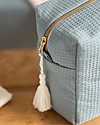 Nobodinoz Diva Waterproof Beauty Case - Stone Blue - 16x25x10 cm - Organic Cotton Makeup Bags and Pouches