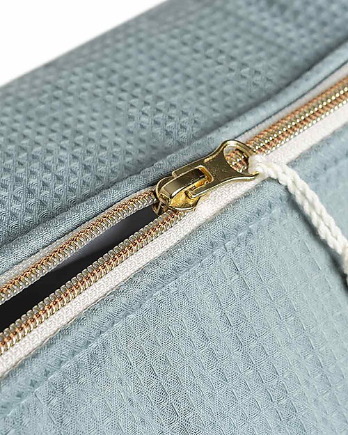 Nobodinoz Diva Waterproof Beauty Case - Stone Blue - 16x25x10 cm - Organic Cotton Makeup Bags and Pouches