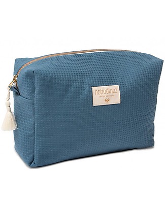 Nobodinoz Diva Waterproof Vanity Case, Night Blue - 16x25x10 cm - Organic Cotton Makeup Bags & Pouches