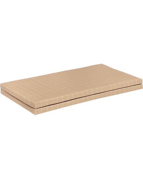 Nobodinoz Eco- Play Mat - Taupe Grid - Foldable - 100x100 cm Padded Playmats