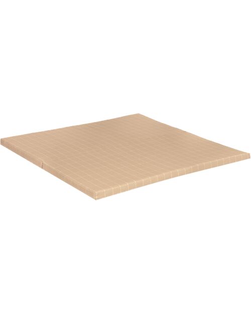 Nobodinoz Eco- Play Mat - Taupe Grid - Foldable - 100x100 cm Padded Playmats