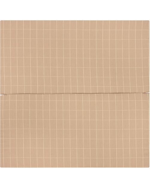 Nobodinoz Eco- Play Mat - Taupe Grid - Foldable - 100x100 cm Padded Playmats