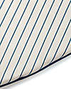 Nobodinoz Fluffy Round Playmat - Blue/Natural Stripes - 110x6 cm - Organic Cotton Padded Playmats