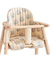 Nobodinoz Growing Green High Chair Cushion - Blue Gatsby/Cream - Organic Cotton Accessories for High Chairs