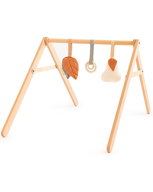 Nobodinoz Growing Green Play Gym - Beech Wood + Toys - Forest Baby Gym